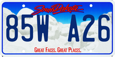 SD license plate 85WA26