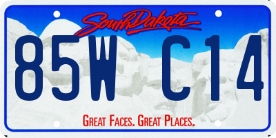 SD license plate 85WC14