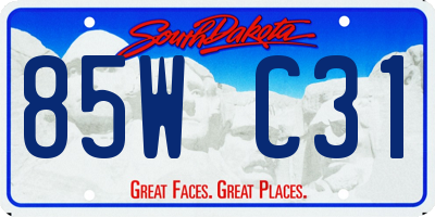 SD license plate 85WC31