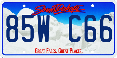 SD license plate 85WC66