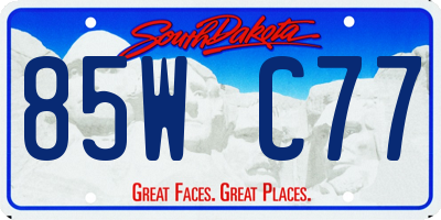 SD license plate 85WC77
