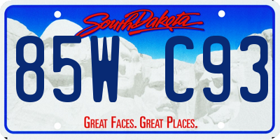 SD license plate 85WC93
