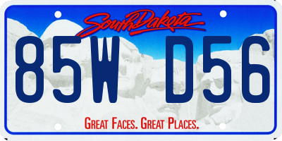 SD license plate 85WD56