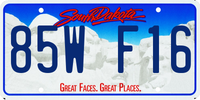 SD license plate 85WF16