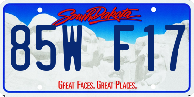 SD license plate 85WF17