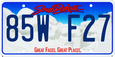 SD license plate 85WF27