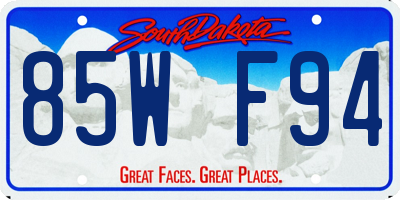SD license plate 85WF94