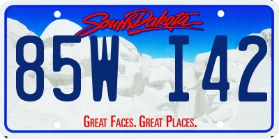 SD license plate 85WI42