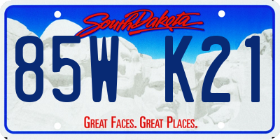 SD license plate 85WK21