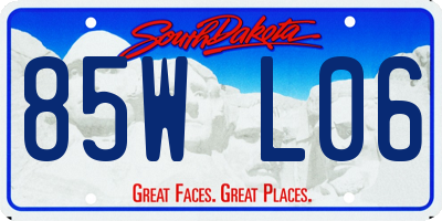 SD license plate 85WL06