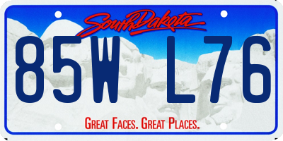SD license plate 85WL76