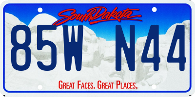 SD license plate 85WN44