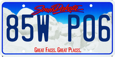 SD license plate 85WP06