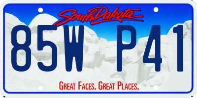 SD license plate 85WP41