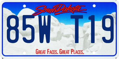 SD license plate 85WT19