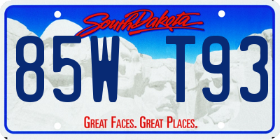 SD license plate 85WT93