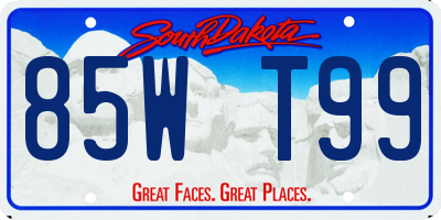 SD license plate 85WT99
