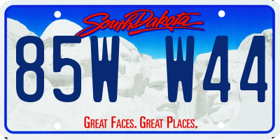 SD license plate 85WW44