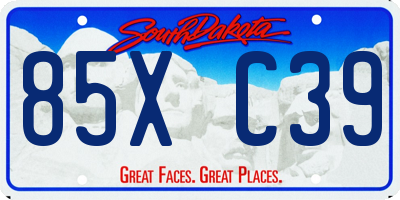 SD license plate 85XC39