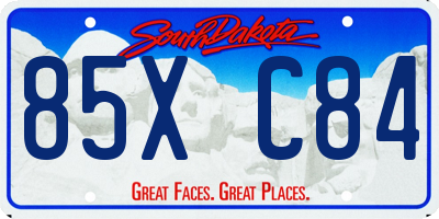 SD license plate 85XC84