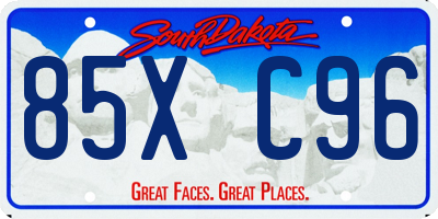 SD license plate 85XC96