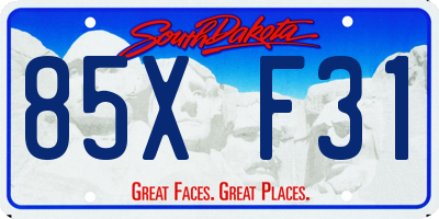 SD license plate 85XF31