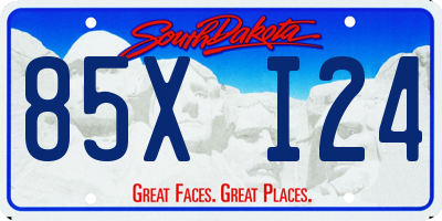SD license plate 85XI24