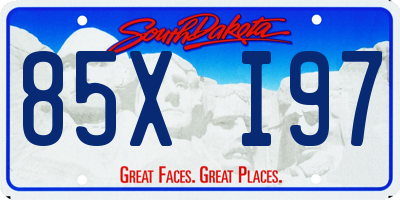SD license plate 85XI97