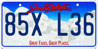 SD license plate 85XL36