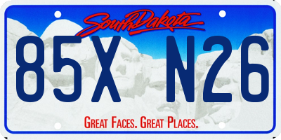 SD license plate 85XN26