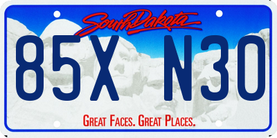 SD license plate 85XN30