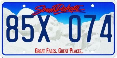 SD license plate 85XO74