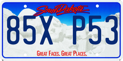 SD license plate 85XP53