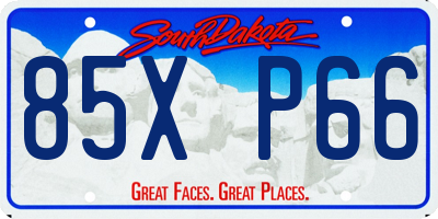 SD license plate 85XP66