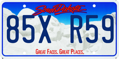 SD license plate 85XR59