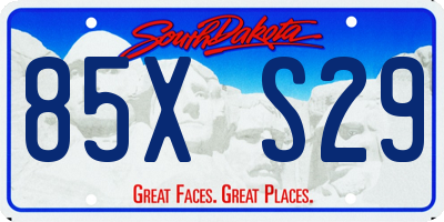 SD license plate 85XS29