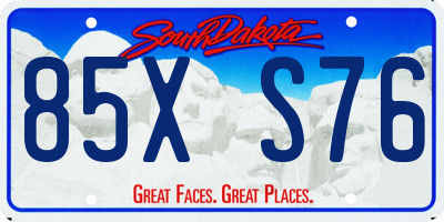 SD license plate 85XS76