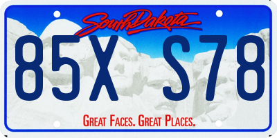 SD license plate 85XS78