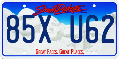 SD license plate 85XU62