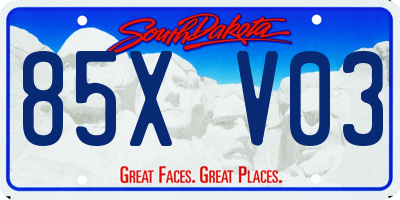 SD license plate 85XV03