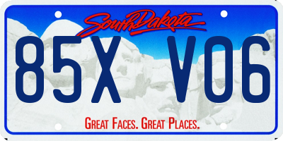 SD license plate 85XV06