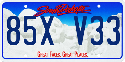 SD license plate 85XV33