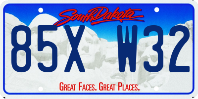 SD license plate 85XW32