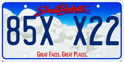 SD license plate 85XX22