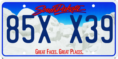 SD license plate 85XX39