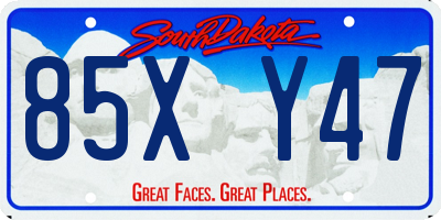 SD license plate 85XY47