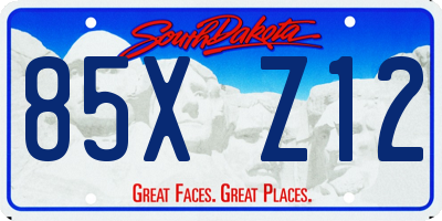 SD license plate 85XZ12