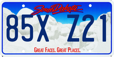 SD license plate 85XZ21