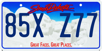 SD license plate 85XZ77