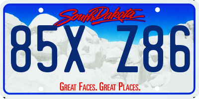 SD license plate 85XZ86